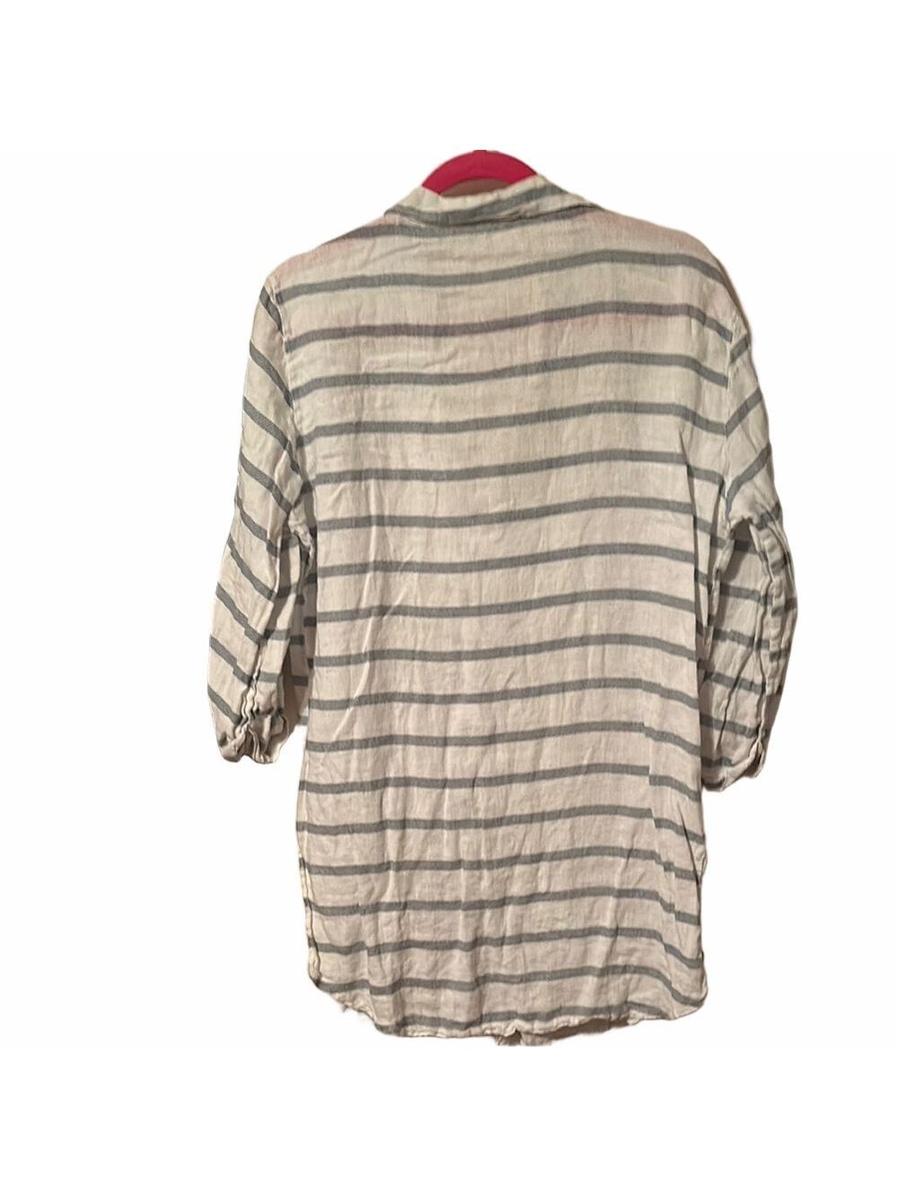 Linen Striped Button-Up tunic - Picture 6 of 6